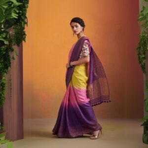 Linen sarees 120 Count Thread